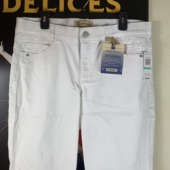 NWT Democracy “Ab Solution” Crop Ankle Jeans White - Picture 8 of 14